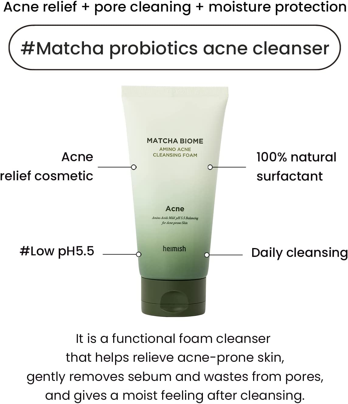 HEIMISH Matcha Biome Amino Acne Cleansing Foam