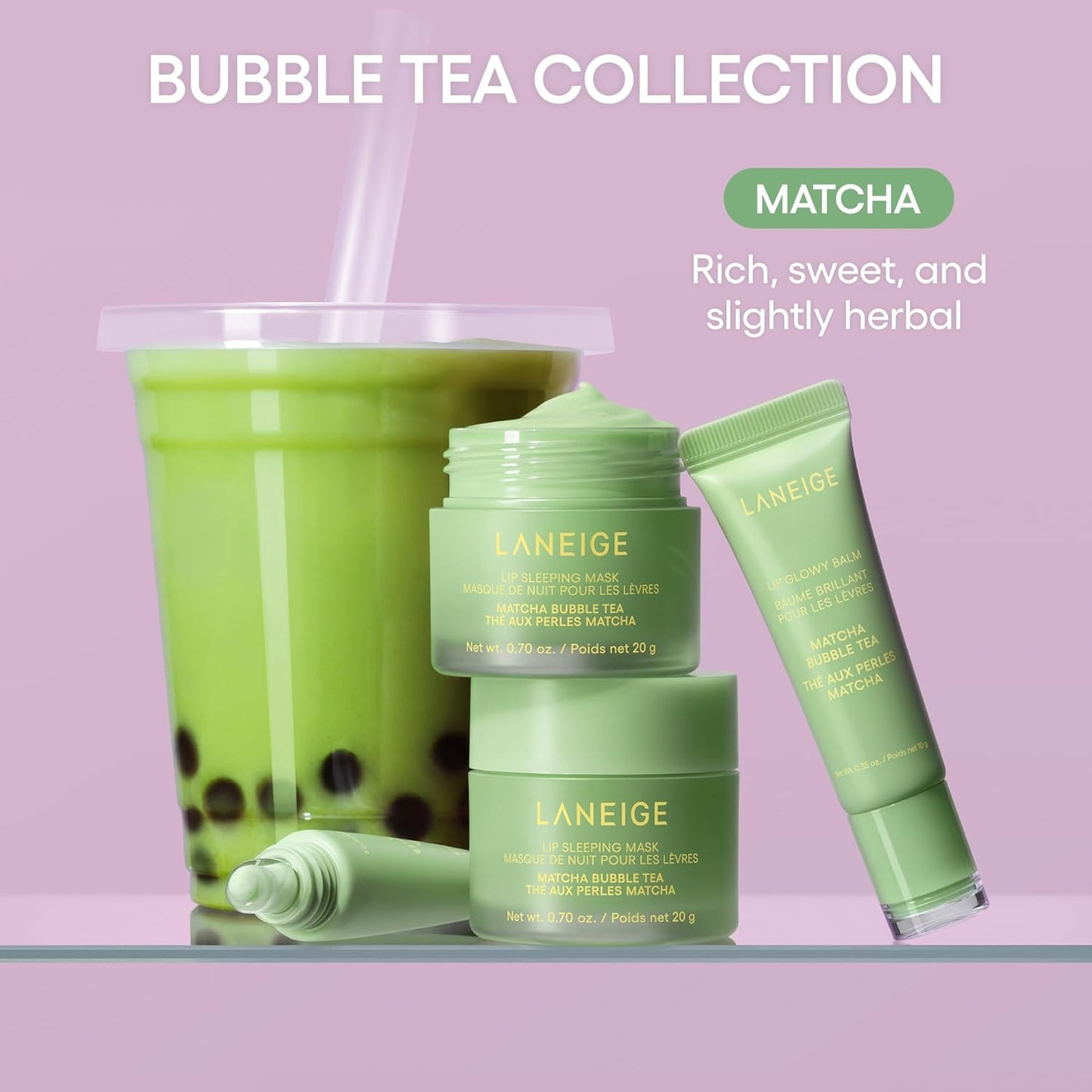 LANEIGE Matcha Bubble Tea Lip Glowy Balm
